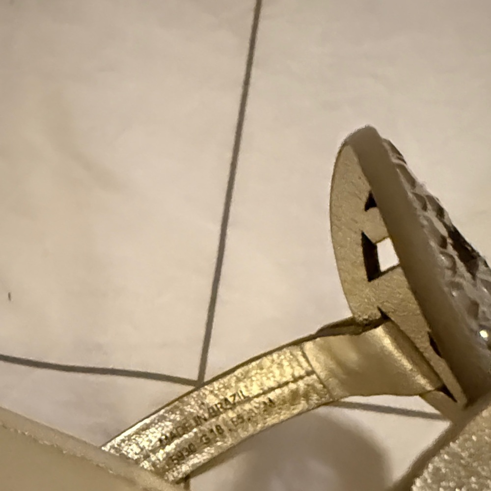 Tory Burch Miller Sandals Gold with Crystal Medallion Size 8.5 - Picture 6 of 7